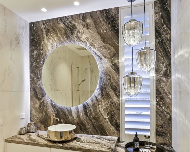 Arabescato Orobico Gold Marble bathroom wall 