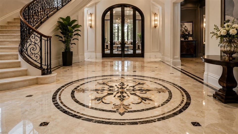 Stenen medaillons voor toepassingsprojecten voor villa- en hotelvloeren